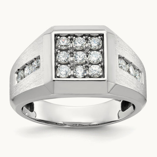 Square Cluster Men's Ring, 1.00 ct tw Lab-Grown Diamond
