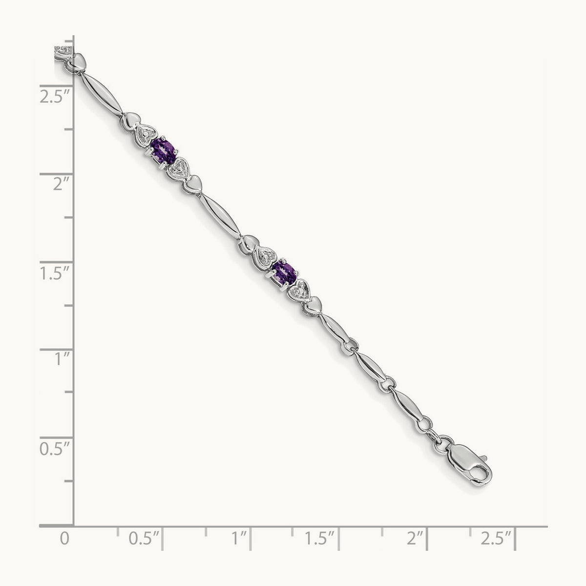 Diamond and Amethyst Bracelet — 14K White Gold