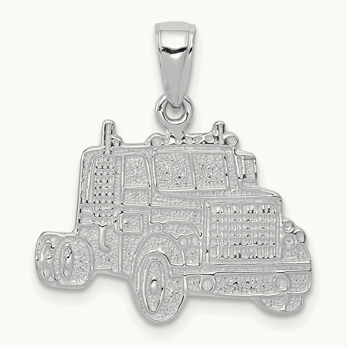 Truck Cab Pendant, 14K White Gold