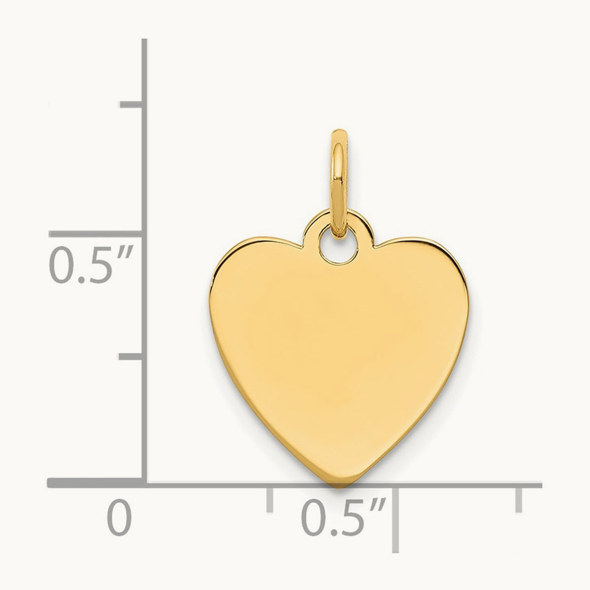Plain .018 Gauge Engravable Heart Disc Charm — 18mm