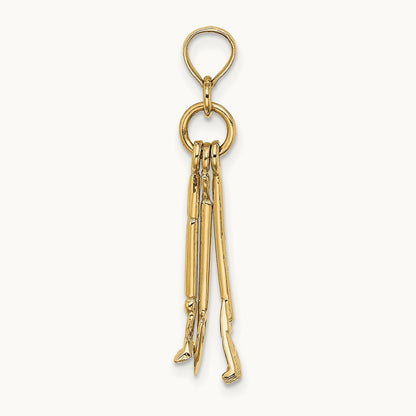 3-D Moveable Garden Tool Collection Charm, 14K