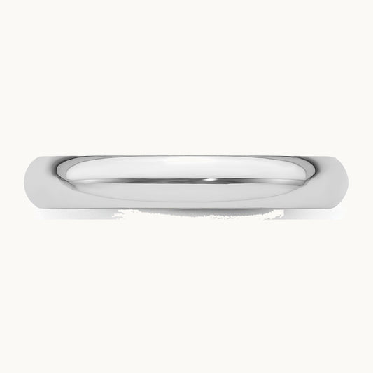 Platinum 3mm Half Round Featherweight Wedding Band