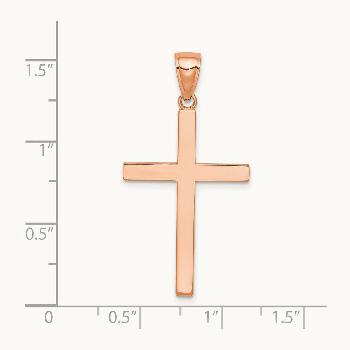 Stick Cross Pendant, 14K Rose Gold