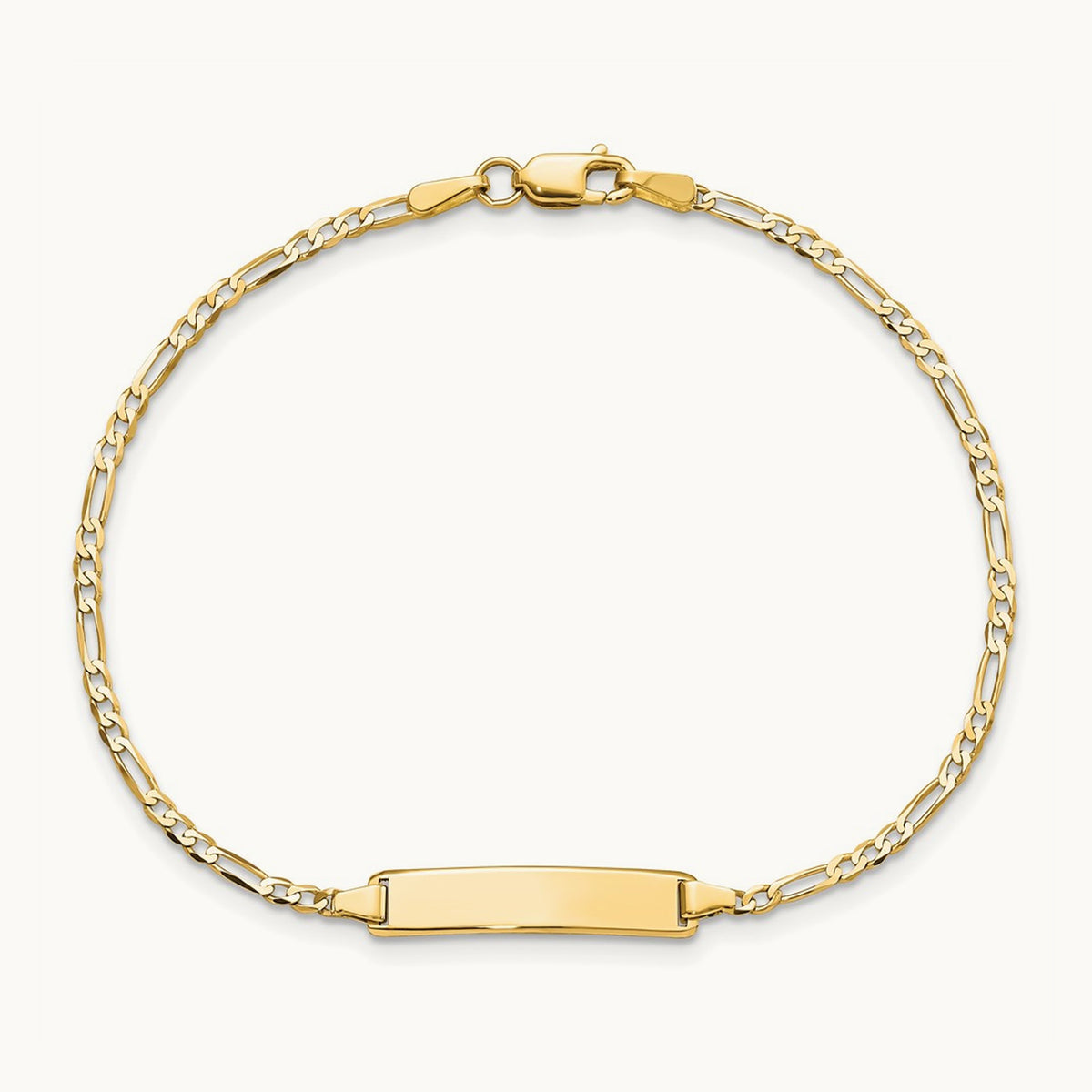 Flat Figaro Link ID Bracelet — 7 inch