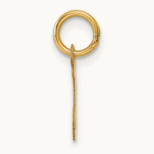Small Script Letter J Initial Charm, 14K