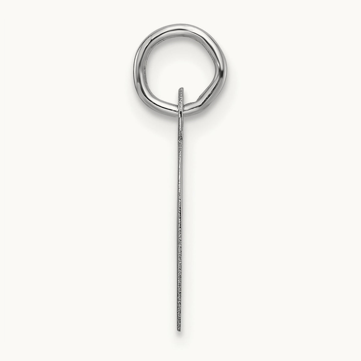 Slanted Block Initial Charm — 14K White Gold, O
