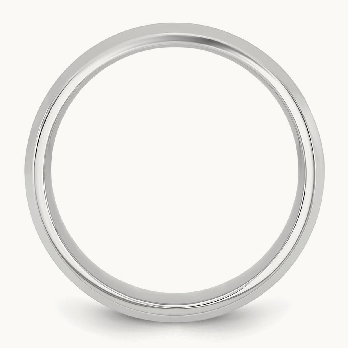 Bevel Edge Comfort Fit Band, 6.5mm, 10K White Gold