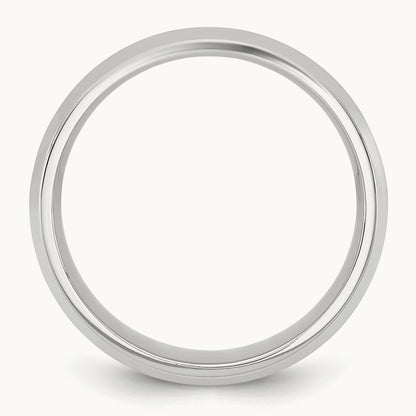 Bevel Edge Comfort Fit Band, 6.5mm, 10K White Gold
