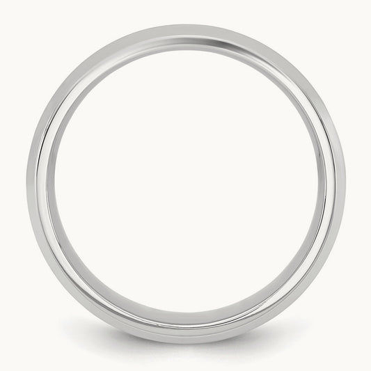 Bevel Edge Comfort Fit Band, 6.5mm, 10K White Gold