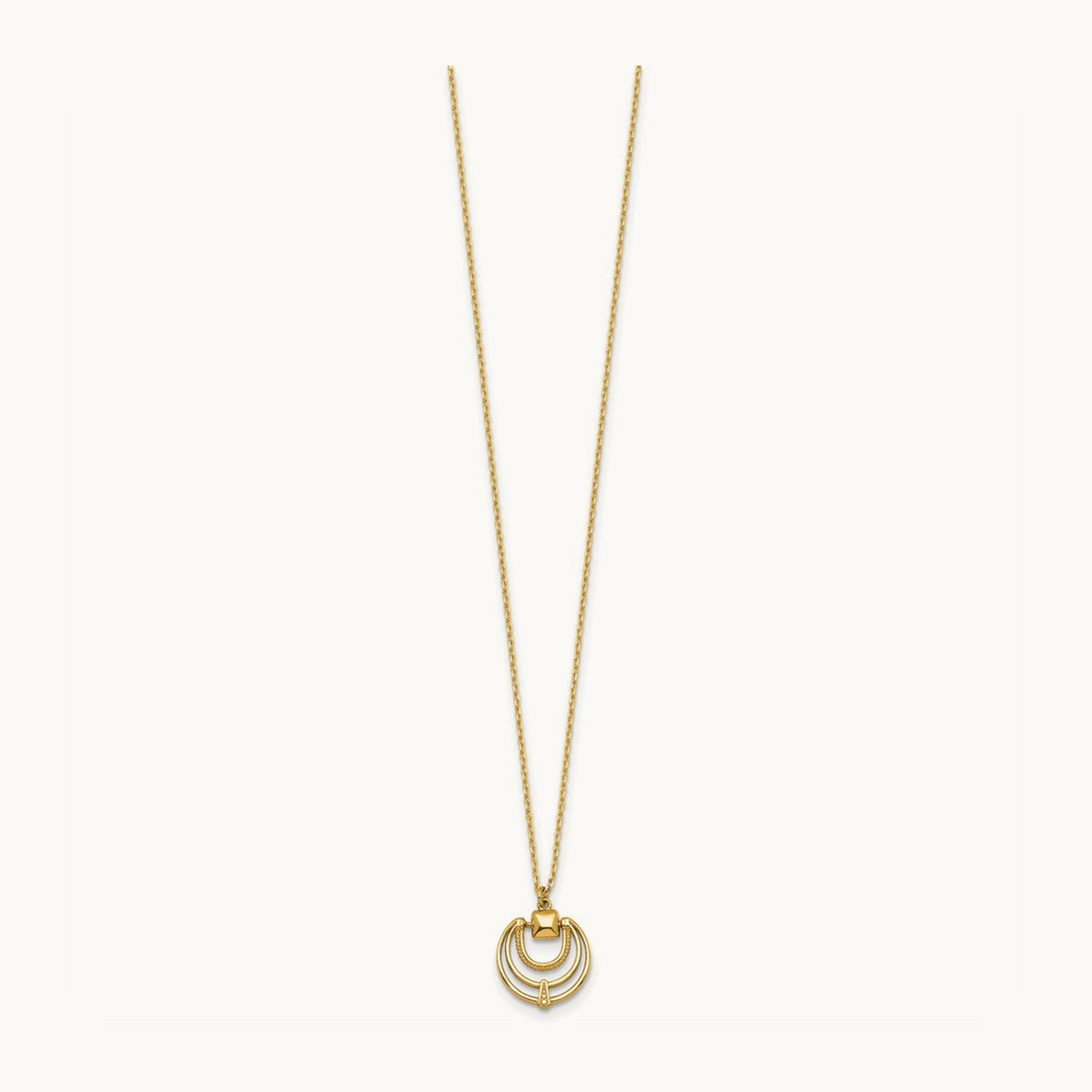 Polished and Textured 17 in Necklace, 14K