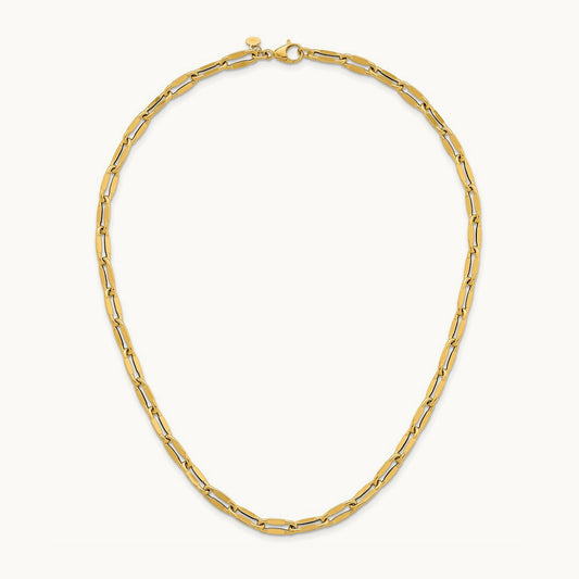 Polished Flat Fancy Link 18 Necklace, 14K