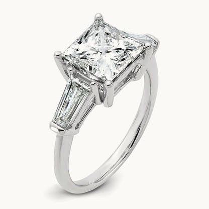 Princess & Baguette Engagement Ring, 1.50-3.75 ct tw Lab-Grown Diamond — 3 3/4 ct, 14K White Gold