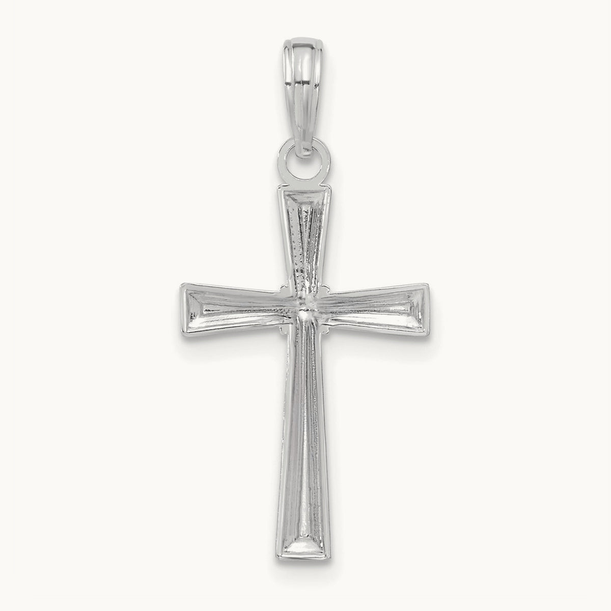 Diamond-cut X Cross Pendant — 14K White Gold