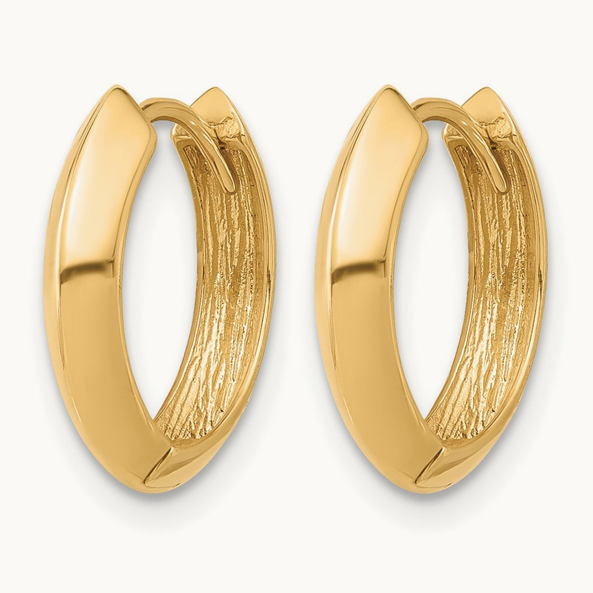 Polished Hinged Huggie Earrings — 10K Yellow Gold