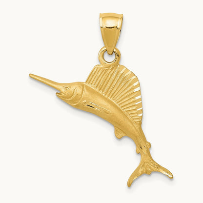 Sailfish Pendant, 14K