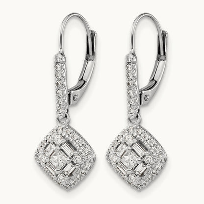 Diamond Leverback Earrings — photo set