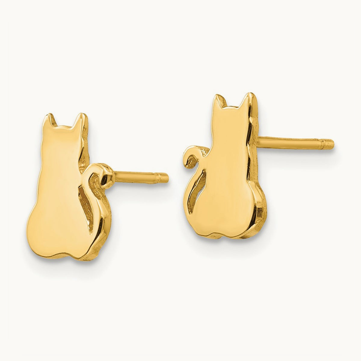 Cat Earrings, 14K