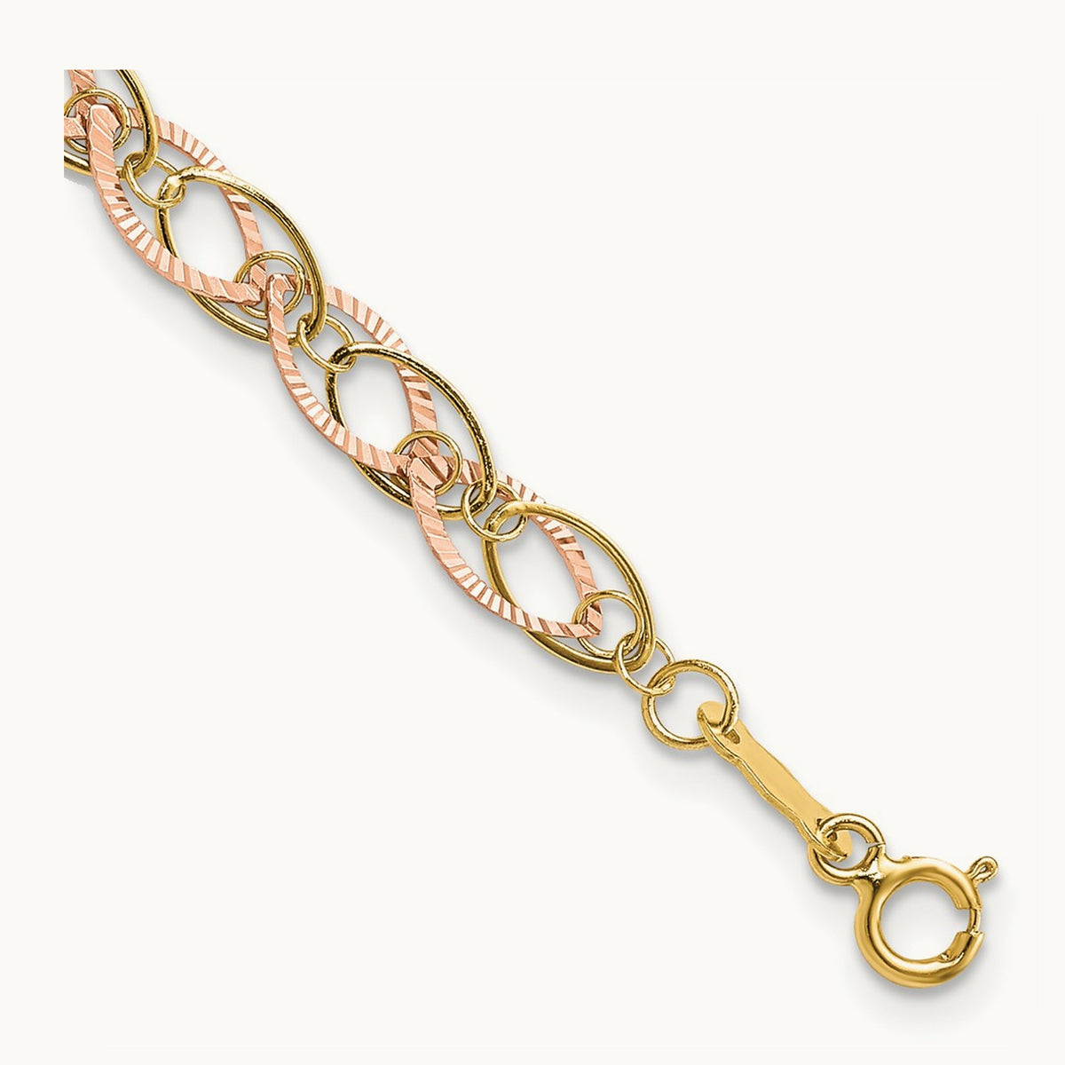 Oval Link Bracelet — 14K Two-Tone Gold