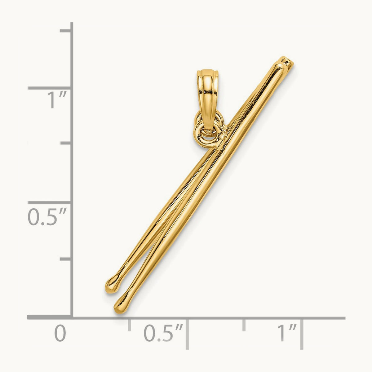 3-D Moveable Drum Sticks Charm, 14K