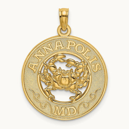 ANNAPOLIS MD Crab Charm, 14K