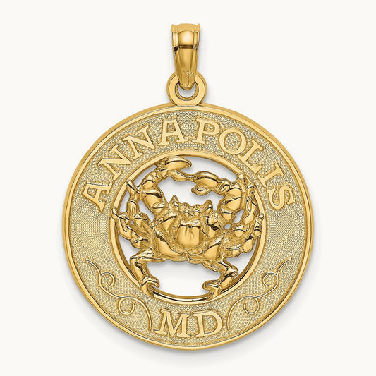 ANNAPOLIS MD Crab Charm, 14K
