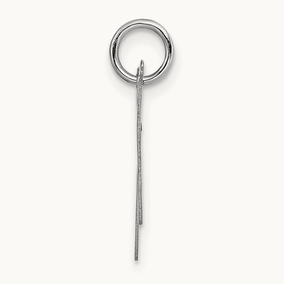 Medium Fancy Script Initial Charm — 14K White Gold, N
