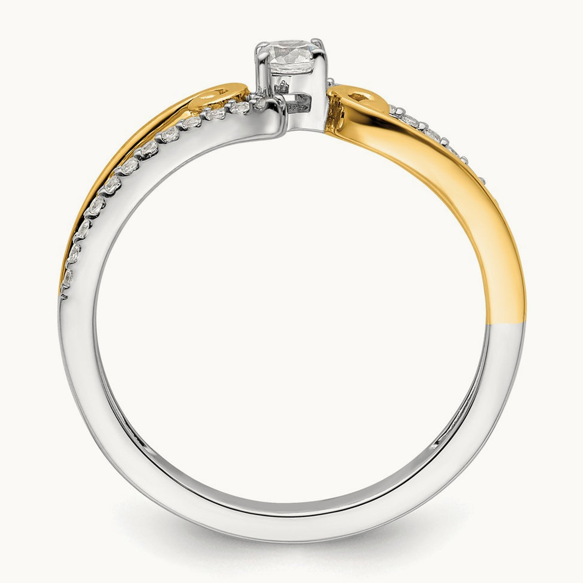 ByPass Round Complete Diamond Promise/Engagement Ring, 14K Two-tone
