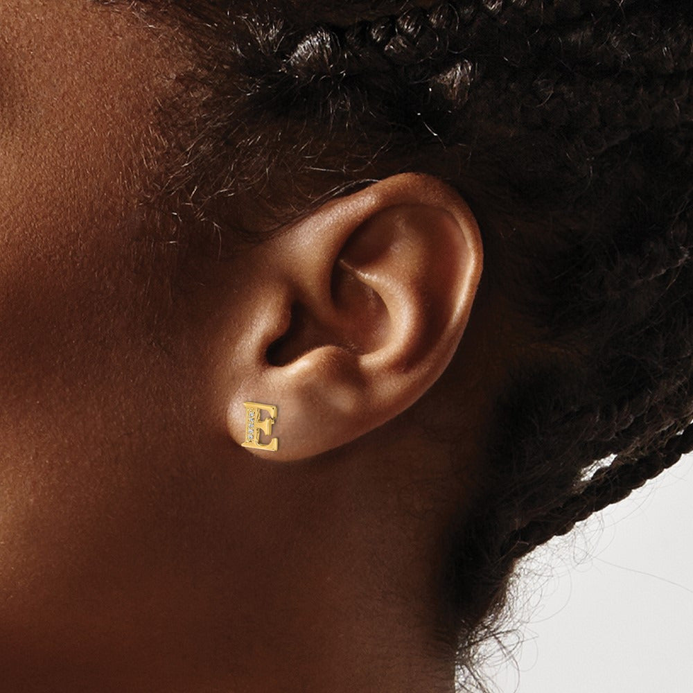 Diamond Earrings — 14K Yellow Gold, 8mm, E