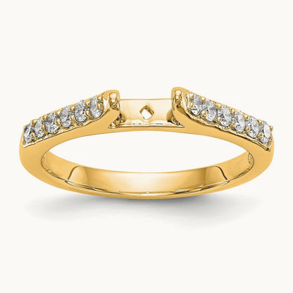 Semi-Mount Peg Engagement Ring, 0.15-0.25 ct tw Lab-Grown Diamond — 1/4 ct, VS/SI (Great), 14K Yellow Gold