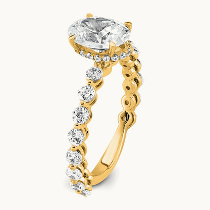 Oval Engagement Ring, 2.50 ct tw Lab-Grown Diamond — 14K Yellow Gold
