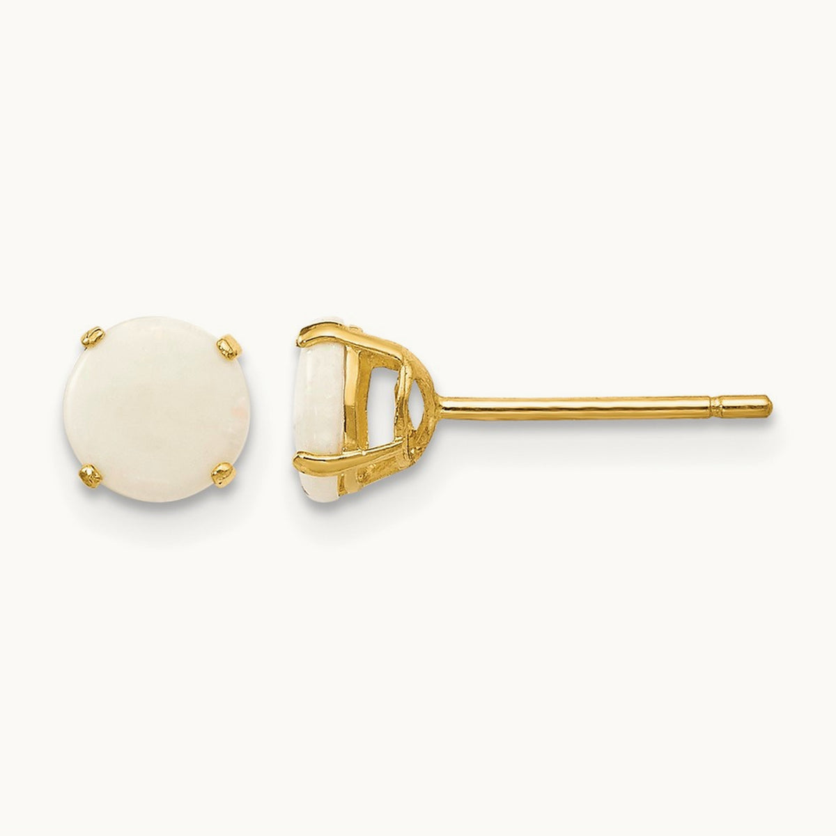 Madi K Round Opal Post Earrings, 5mm, 14K