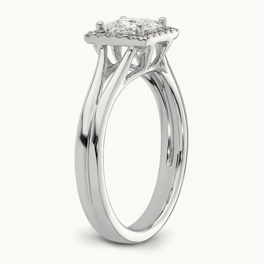 Princess Halo Semi-Mount Split Shank Engagement Ring, 0.10-0.15 ct tw