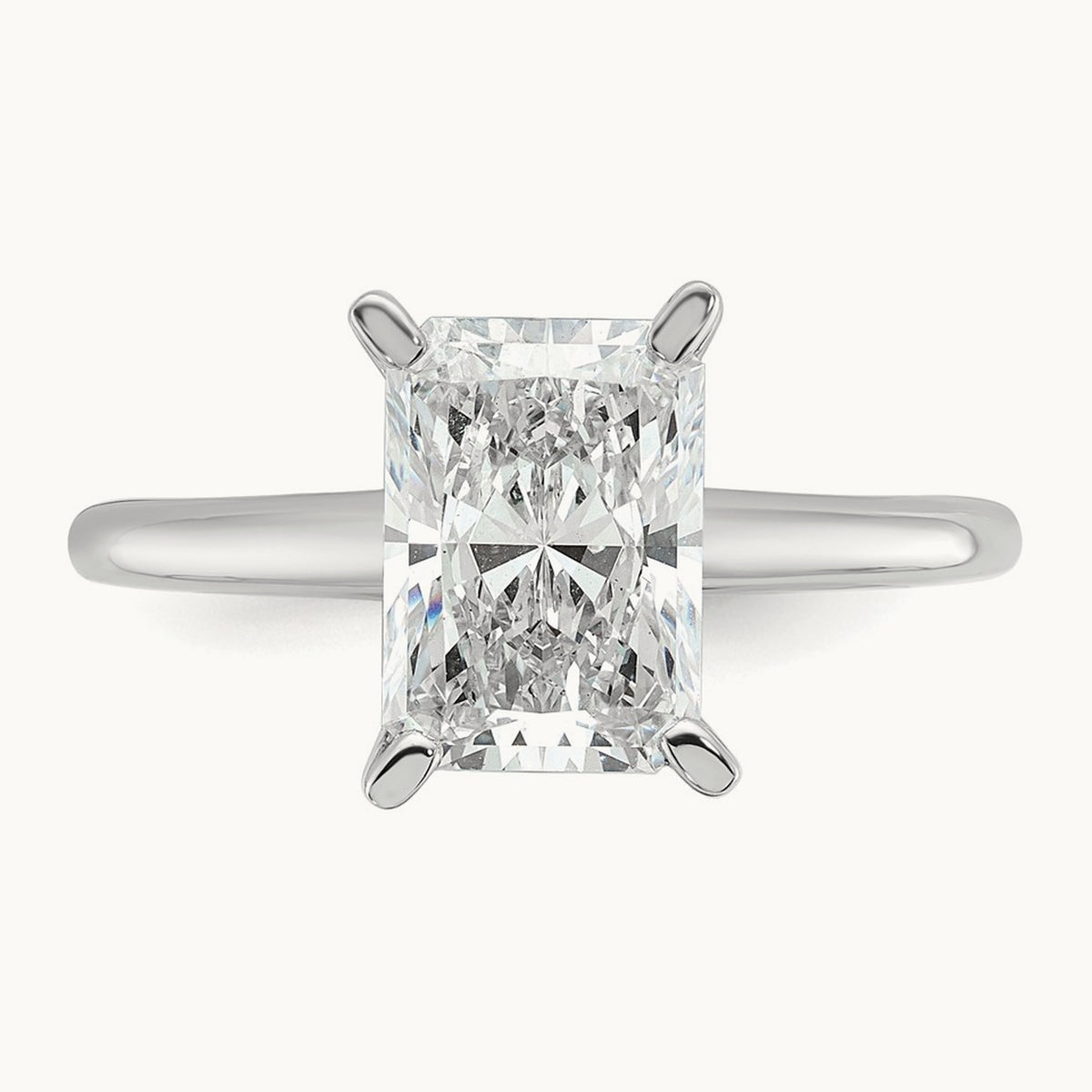 Radiant Solitaire Engagement Ring, 0.50-5.00 ct tw Lab-Grown Diamond — 2 1/4 ct, 14K White Gold