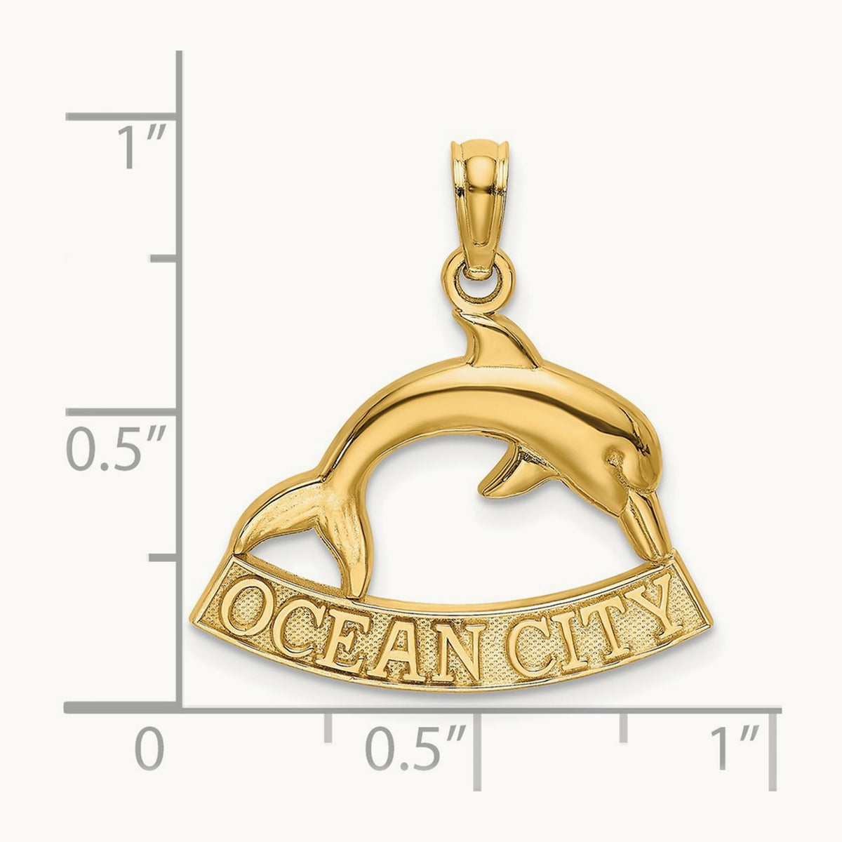 OCEAN CITY Dolphin Charm, 14K