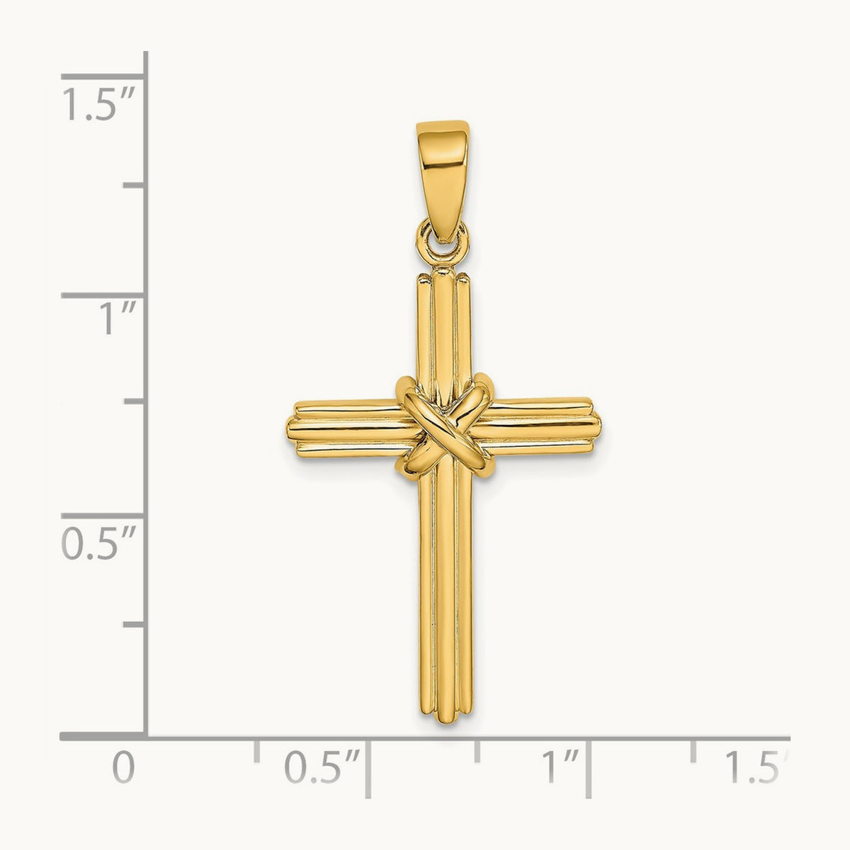 Polished with X Center Cross Charm — 33.9mm