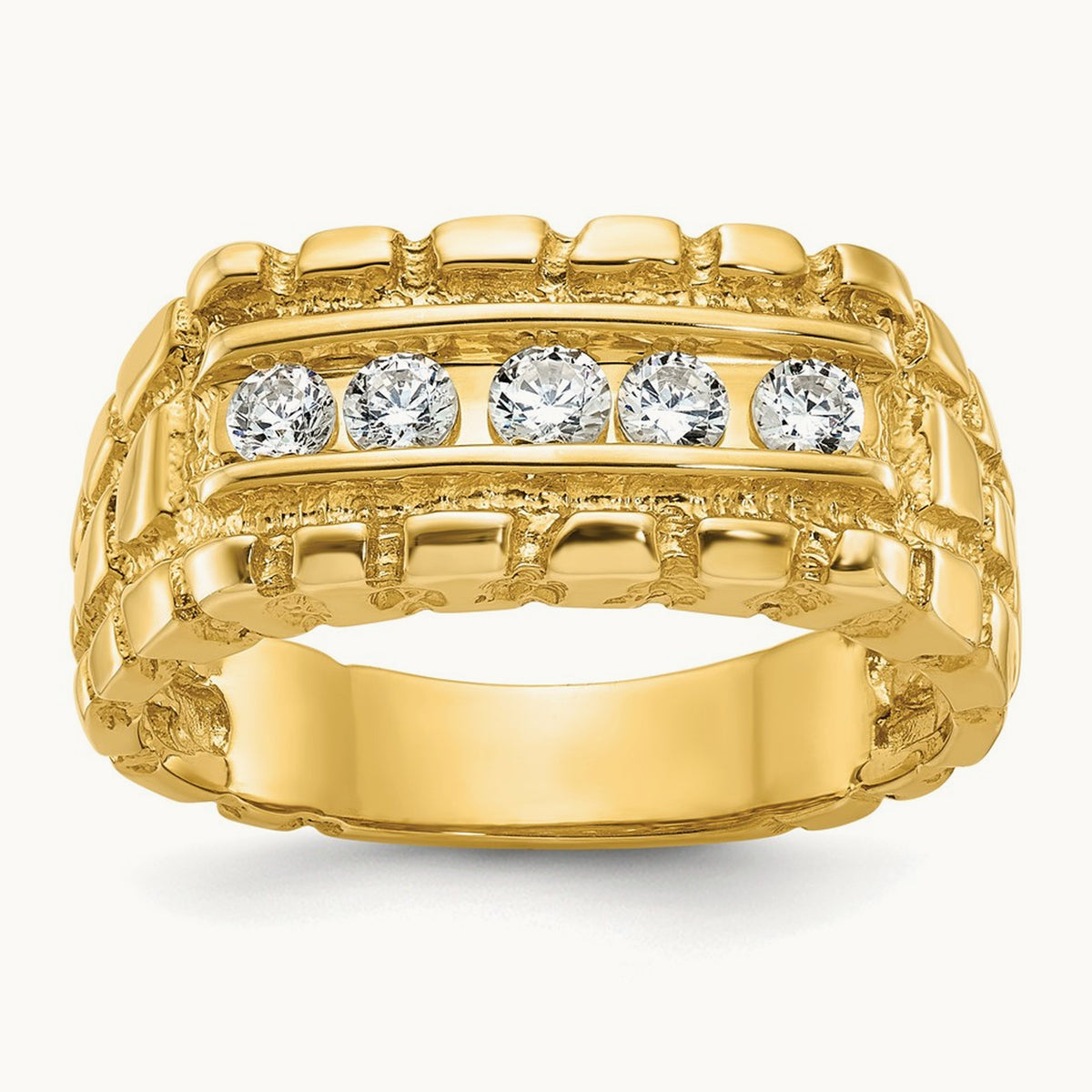 IBGoodman Men's Diamond Nugget Complete Ring, 14K