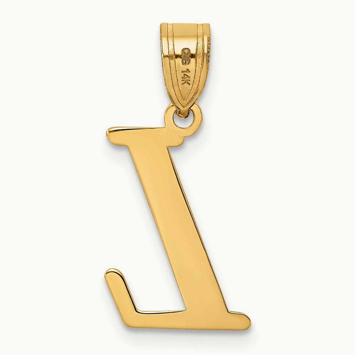 Polished Initial Pendant — L