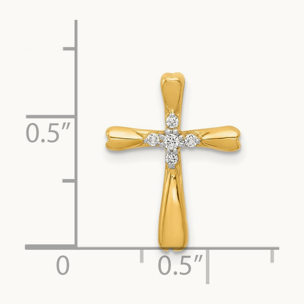 Diamond Cross Slide Pendant — 17mm