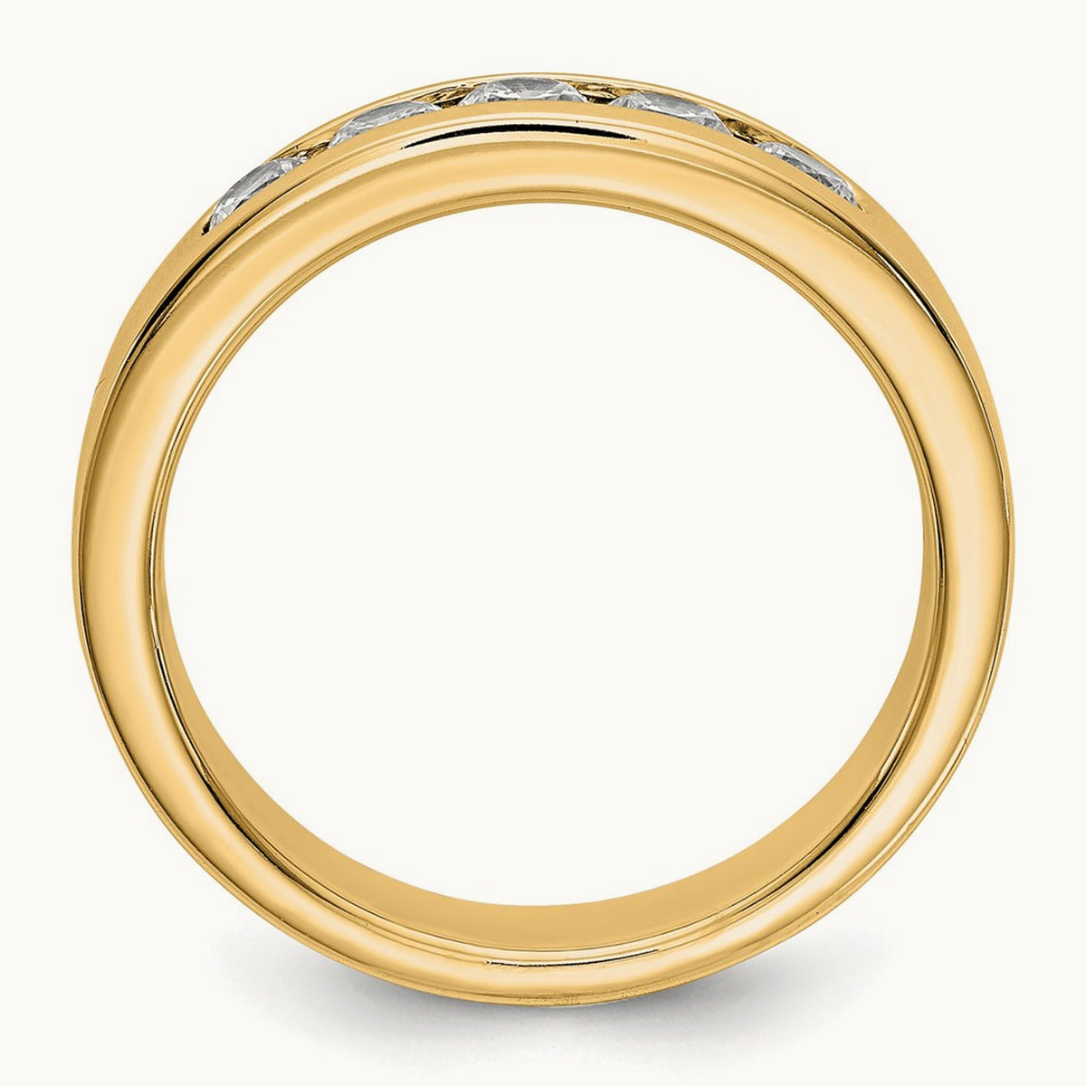 Setting: 5- Stone Closed Channel Band Mounting, 3.1mm — 14K Yellow Gold
