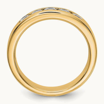 Setting: 5- Stone Closed Channel Band Mounting, 3.1mm — 14K Yellow Gold