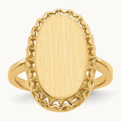 9.5x16. Open Back Signet Ring, 5mm, 14K