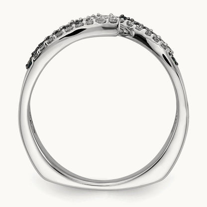 Blue/White Fancy Diamond Ring, 14K White Gold
