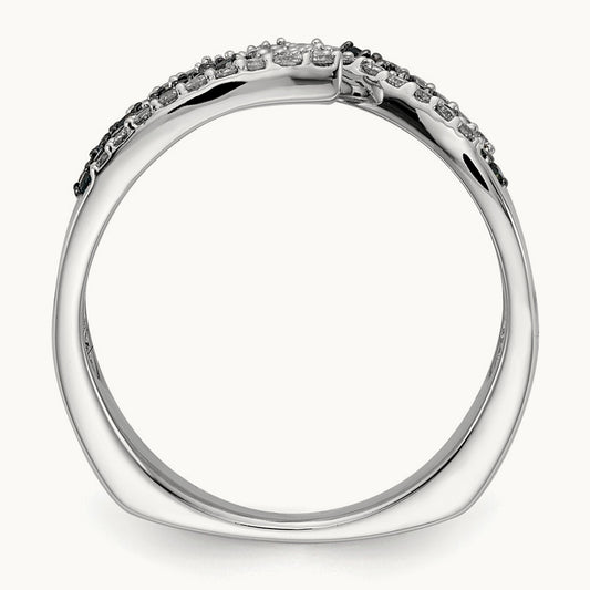 Blue/White Fancy Diamond Ring, 14K White Gold