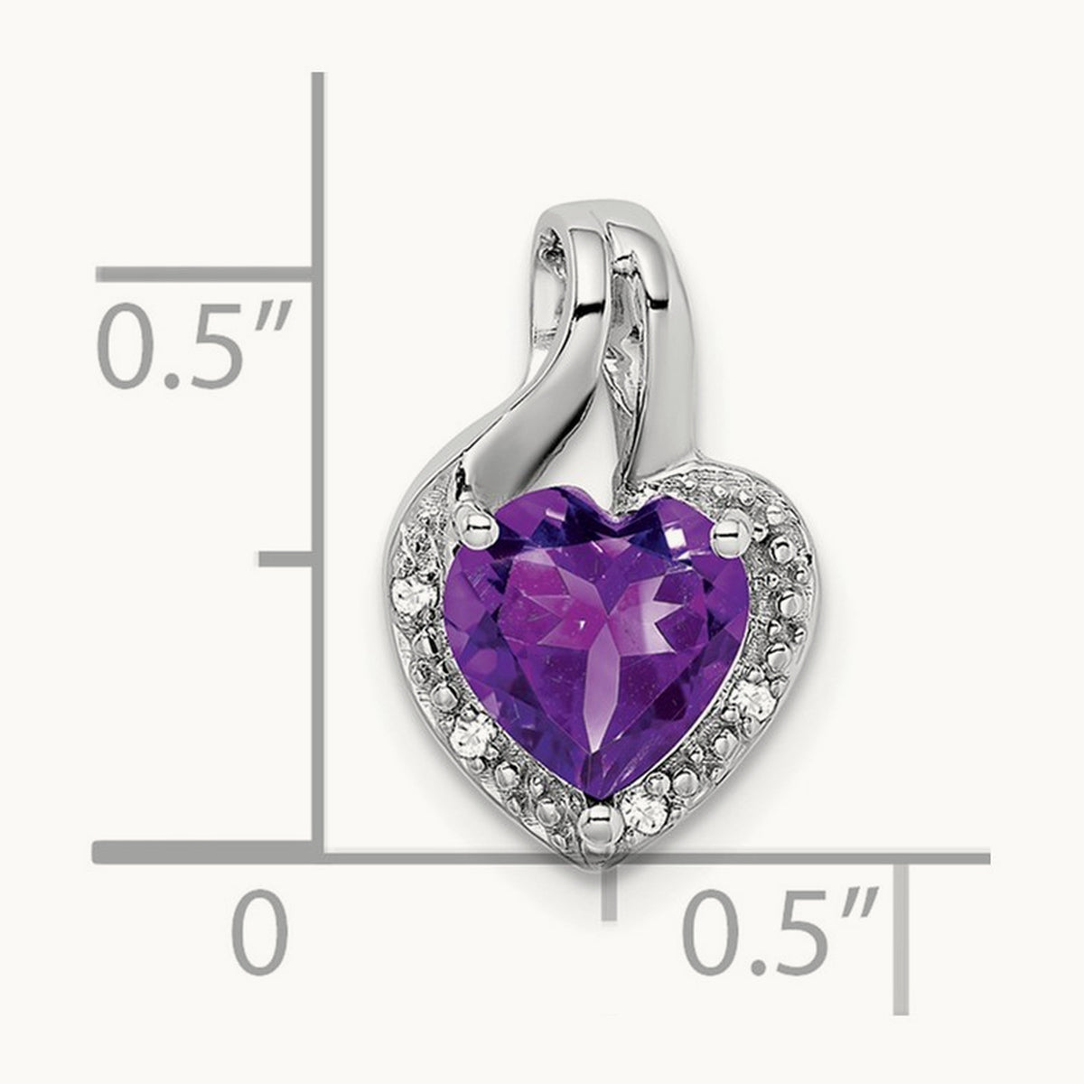 Amethyst and Diamond Heart Pendant — photo set