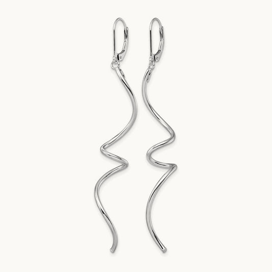 Twisted Leverback Earrings, 14K White Gold — Leslie's