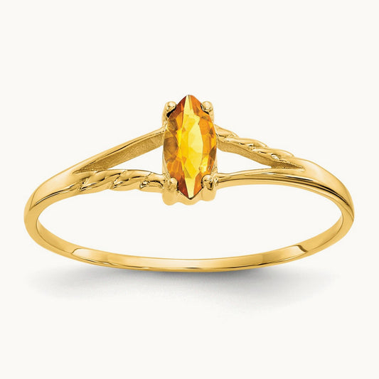 Citrine Birthstone Ring, 14K