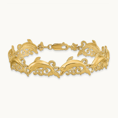 Dolphin Bracelet, 14K