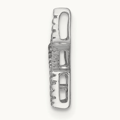 Small Diamond Star Chain Slide Pendant, 14K White Gold