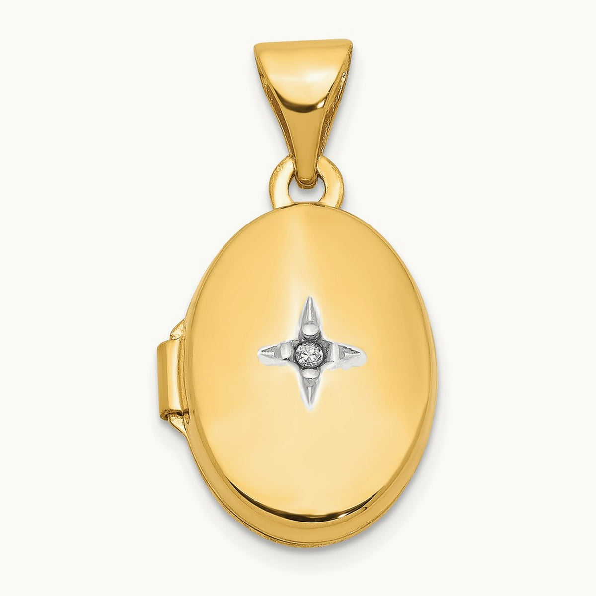 Diamond Oval Locket — 20.5mm