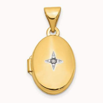 Diamond Oval Locket — 20.5mm